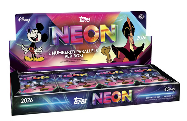 2026 TOPPS DISNEY NEON HOBBY BOX (20-PACKS / 100 TRADING CARDS)