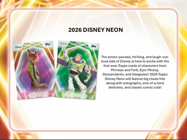 2026 TOPPS DISNEY NEON BLASTER VALUE BOX (7-PACKS / 35 TRADING CARDS)