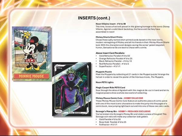 2026 TOPPS DISNEY NEON BLASTER VALUE BOX (7-PACKS / 35 TRADING CARDS)