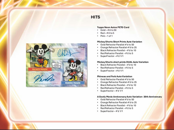 2026 TOPPS DISNEY NEON BLASTER VALUE BOX (7-PACKS / 35 TRADING CARDS)