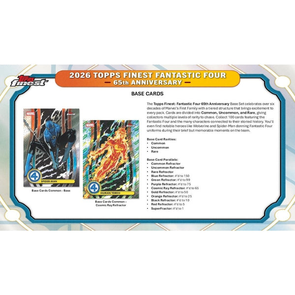2026 TOPPS FINEST MARVEL FANTASTIC FOUR HOBBY BOX NEW SEALED (60-CARDS)