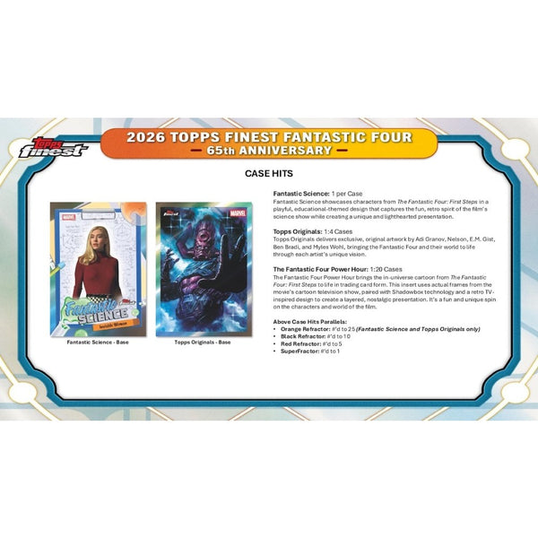 2026 TOPPS FINEST MARVEL FANTASTIC FOUR HOBBY BOX NEW SEALED (60-CARDS)