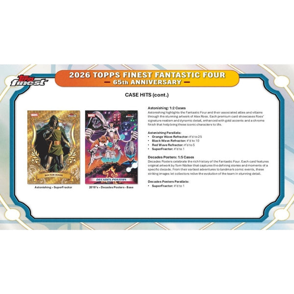 2026 TOPPS FINEST MARVEL FANTASTIC FOUR HOBBY BOX NEW SEALED (60-CARDS)