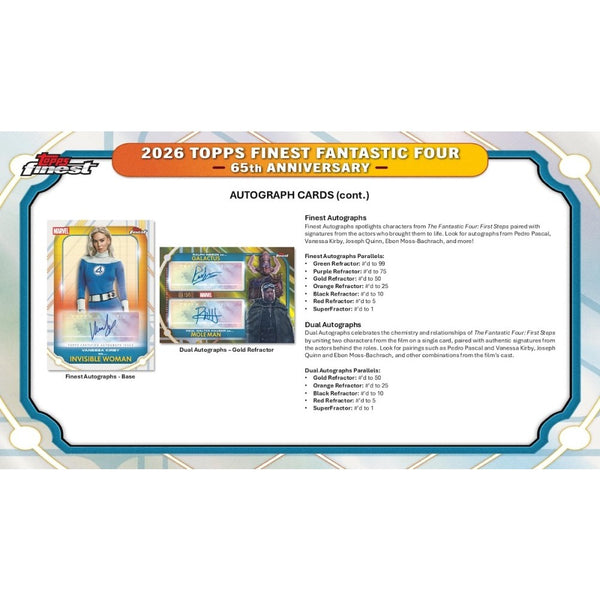 2026 TOPPS FINEST MARVEL FANTASTIC FOUR HOBBY BOX NEW SEALED (60-CARDS)
