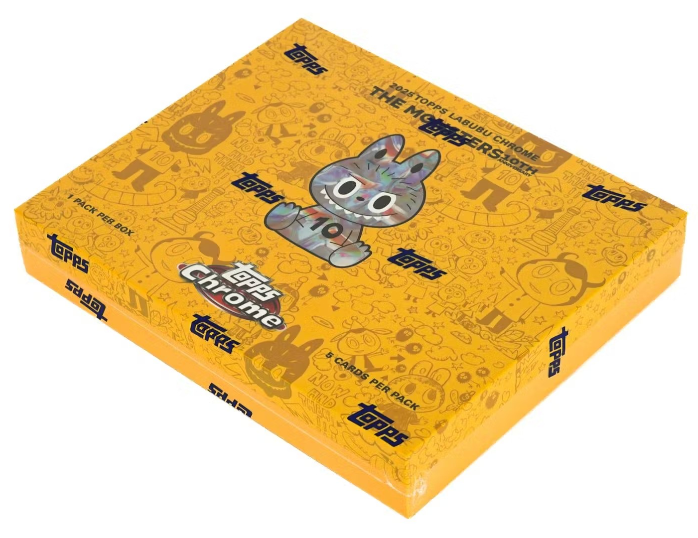 2025 Topps Chrome Labubu－５個セット 2025 TOPPS LABUBU CHROME THE MONSTERS 10th ANNIVERSARY HOBBY BOX