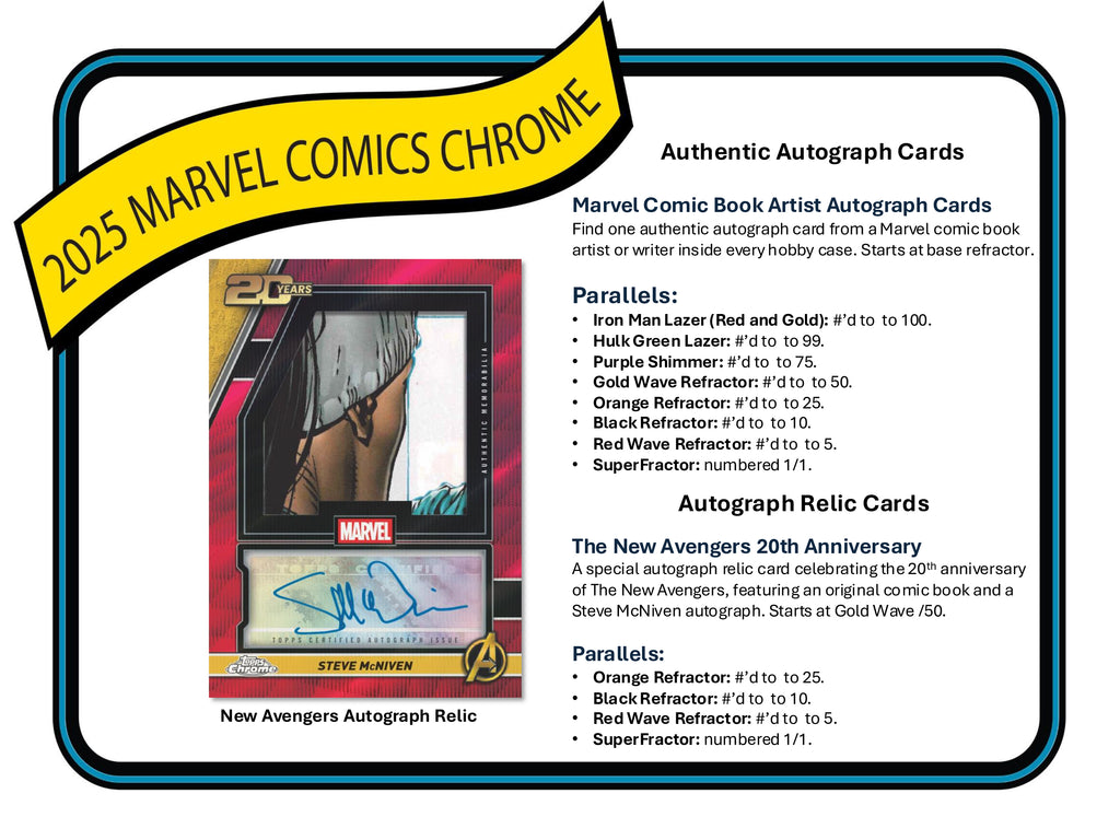 2025 TOPPS MARVEL CHROME BLASTER BOX (7-PACKS / 28 TRADING CARDS) East Side Comics 2025 TOPPS MARVEL CHROME BLASTER BOX (7-PACKS / 28 TRADING CARDS) East Side Comics
