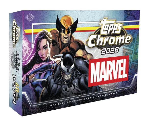 2026 TOPPS MARVEL CHROME HOBBY BOX (12-PACKS / 72 TRADING CARDS)