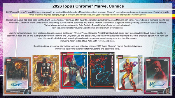 2026 TOPPS MARVEL CHROME BLASTER BOX (8-PACKS / 32 TRADING CARDS)
