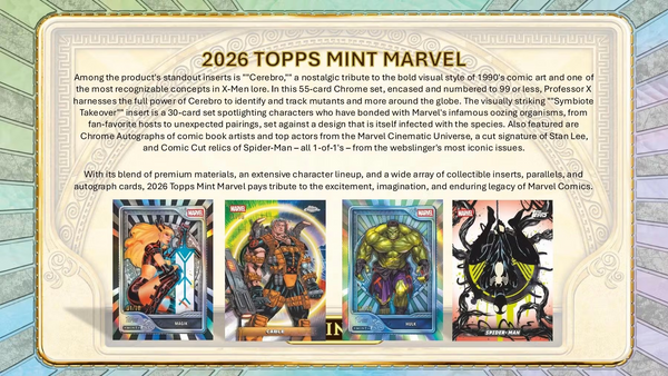 2026 TOPPS MARVEL MINT HOBBY BOX (1-PACKS / 11 TRADING CARDS)