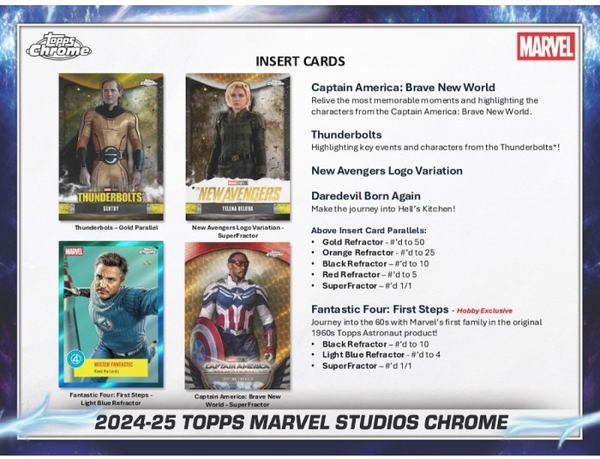 2025 TOPPS MARVEL STUDIOS CHROME BLASTER BOX NEW SEALED (7-PACKS / 28-CARDS)
