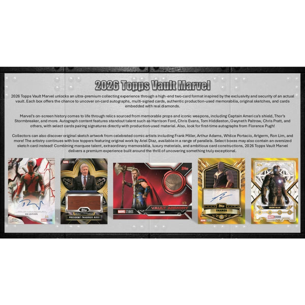 2026 TOPPS MARVEL VAULT HOBBY BOX (2-PACKS / 2-TRADING CARDS)