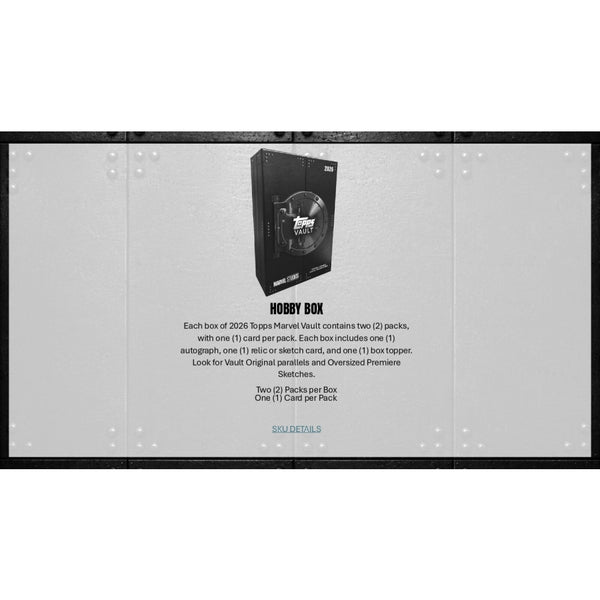 2026 TOPPS MARVEL VAULT HOBBY BOX (2-PACKS / 2-TRADING CARDS)