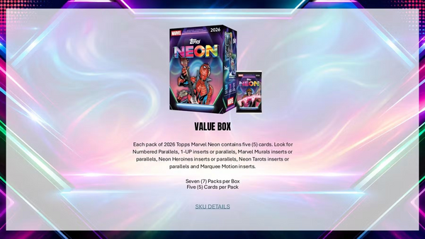 2026 TOPPS MARVEL NEON BLASTER BOX (7-PACKS / 35 TRADING CARDS)