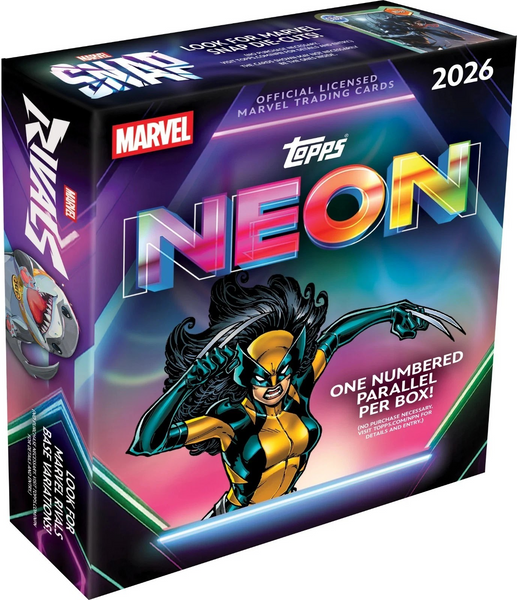 2026 TOPPS MARVEL NEON MEGA BOX (10-PACKS / 50 TRADING CARDS)