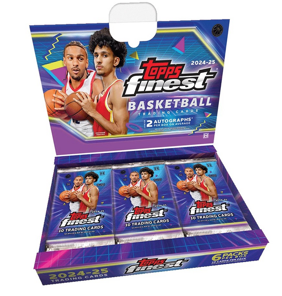 2024-25 TOPPS FINEST NBA BASKETBALL HOBBY BOX (2) AUTOS GUARANTEED (6-PACKS / 60 TRADING CARDS)