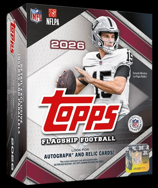 2026 TOPPS NFL FLAGSHIP FOOTBALL MEGA BOX (12-PACKS / 180 TRADING CARDS)