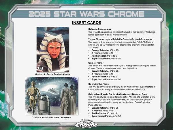 Topps 2025 Star Wars Galaxy Hobby Box Disney Marvel Garbage Pail Kids Dune Chrome Mega Blaster Trading Cards Card Skywalker 