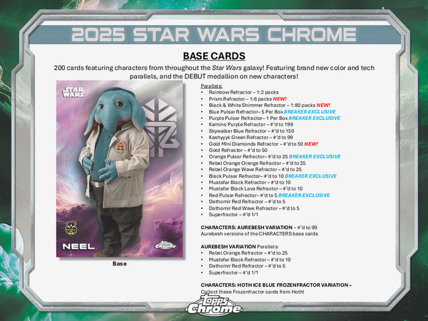 2025 TOPPS STAR WARS CHROME HOBBY BOX NEW SEALED (10-PACKS / 100-CARDS) AUTOGRAPH GUARANTEE