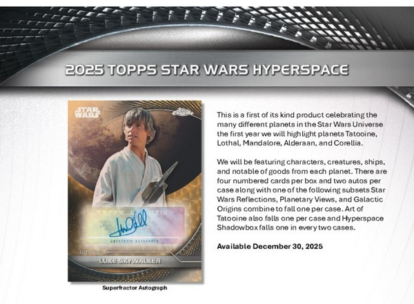 2025 TOPPS STAR WARS HYPERSPACE HOBBY BOX NEW SEALED (8-PACKS / 64-CARDS) PARALLELS GUARANTEED