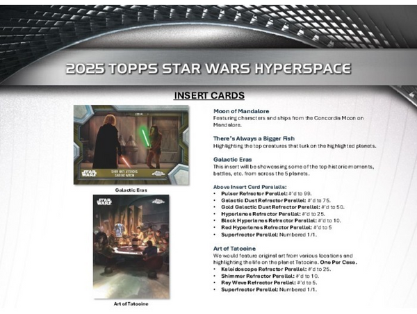 2025 TOPPS STAR WARS HYPERSPACE HOBBY BOX NEW SEALED (8-PACKS / 64-CARDS) PARALLELS GUARANTEED