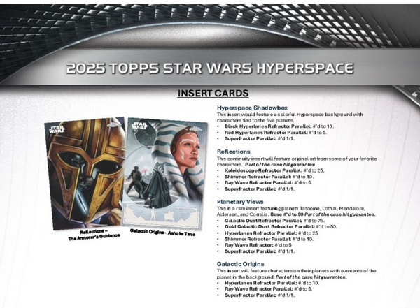 2025 TOPPS STAR WARS HYPERSPACE HOBBY BOX NEW SEALED (8-PACKS / 64-CARDS) PARALLELS GUARANTEED