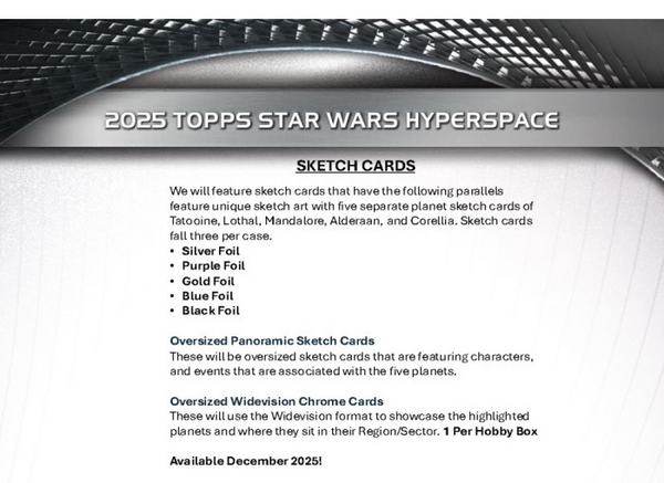 2025 TOPPS STAR WARS HYPERSPACE HOBBY BOX NEW SEALED (8-PACKS / 64-CARDS) PARALLELS GUARANTEED