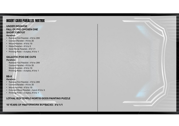 2025 TOPPS STAR WARS MASTERWORK HOBBY BOX NEW SEALED (20-CARDS) AUTOS & SKETCH GUARANTEED