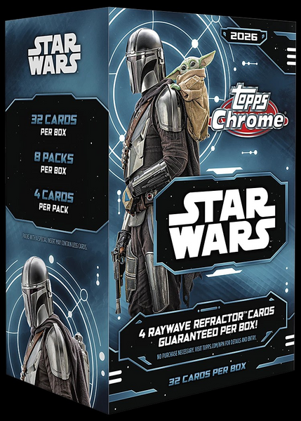 2026 TOPPS STAR WARS CHROME BLASTER BOX (8-PACKS / 32 TRADING CARDS)