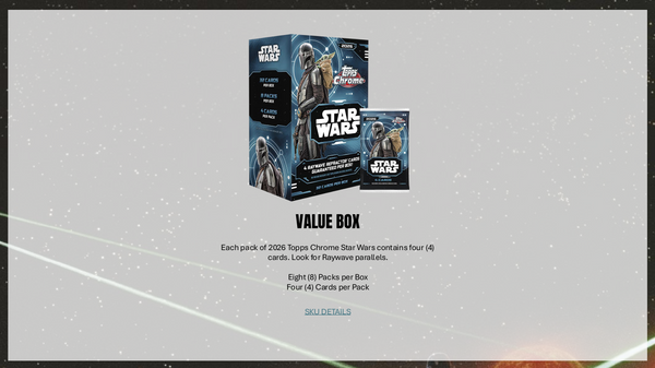 2026 TOPPS STAR WARS CHROME BLASTER BOX (8-PACKS / 32 TRADING CARDS)