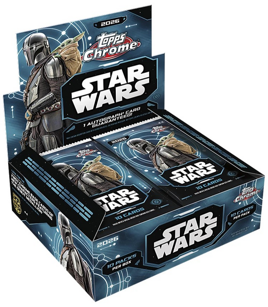 2026 TOPPS STAR WARS CHROME HOBBY BOX NEW SEALED (10-PACKS / 100-CARDS) AUTOGRAPH GUARANTEED