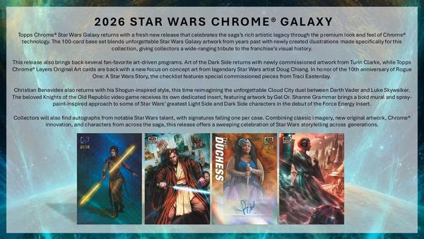 2026 TOPPS STAR WARS GALAXY HOBBY BOX NEW SEALED (18-PACKS / 72-CARDS) PARALLELS GUARANTEED