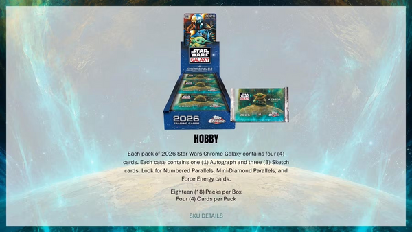 2026 TOPPS STAR WARS GALAXY HOBBY BOX NEW SEALED (18-PACKS / 72-CARDS) PARALLELS GUARANTEED