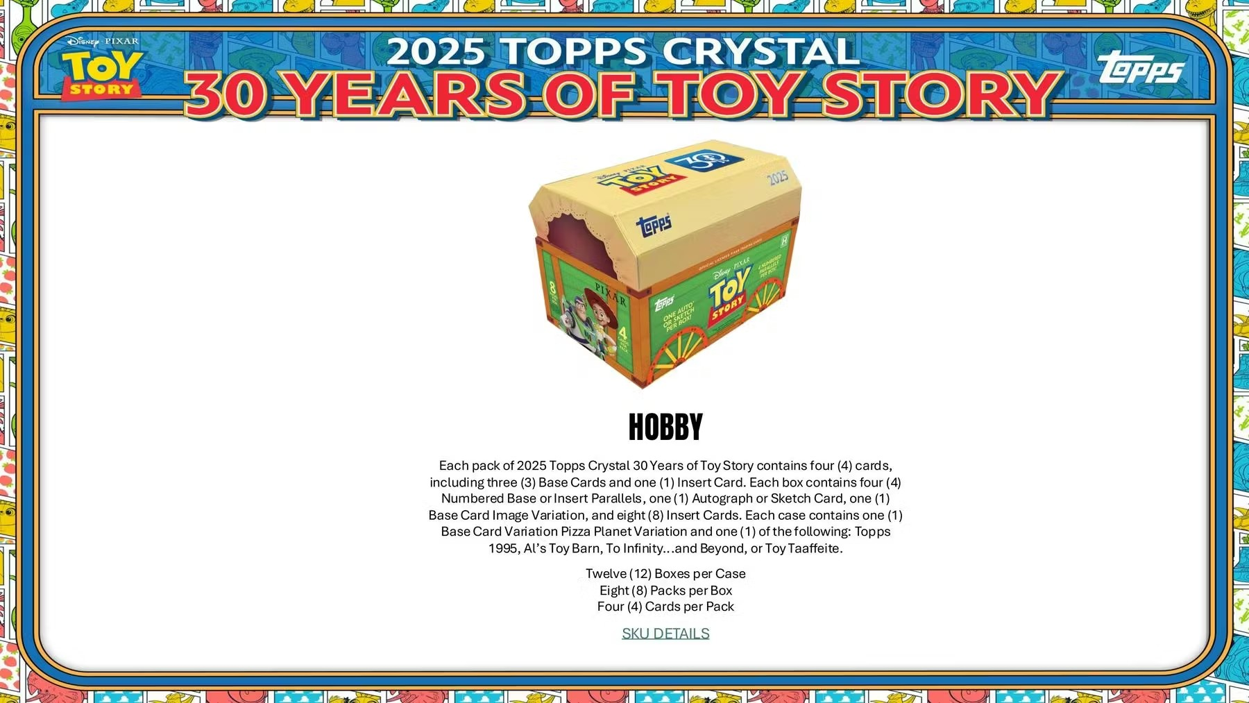 2025 TOPPS 30 YEARS OF TOY STORY HOBBY BOX (8-PACKS / 32-TRADING