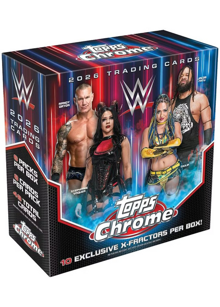 2026 TOPPS CHROME WWE MEGA BOX NEW SEALED (48-CARDS) JOHN CENA