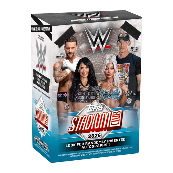 2026 TOPPS WWE STADIUM CLUB BLASTER BOX NEW SEALED (30-CARDS)