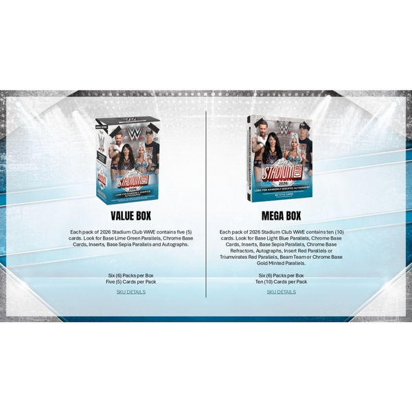 2026 TOPPS WWE STADIUM CLUB MEGA BOX NEW SEALED (60-CARDS)
