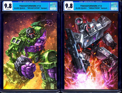 Transformers 13 Alan Quah Megatron G.I. Joe Baroness Transformers Energon Universe Harley Quinn Spider-man  Venom Virgin Variant DC Comics Marvel Comics X-Men Batman East Side Comics Virgin Exclusive cgc signed ss comics