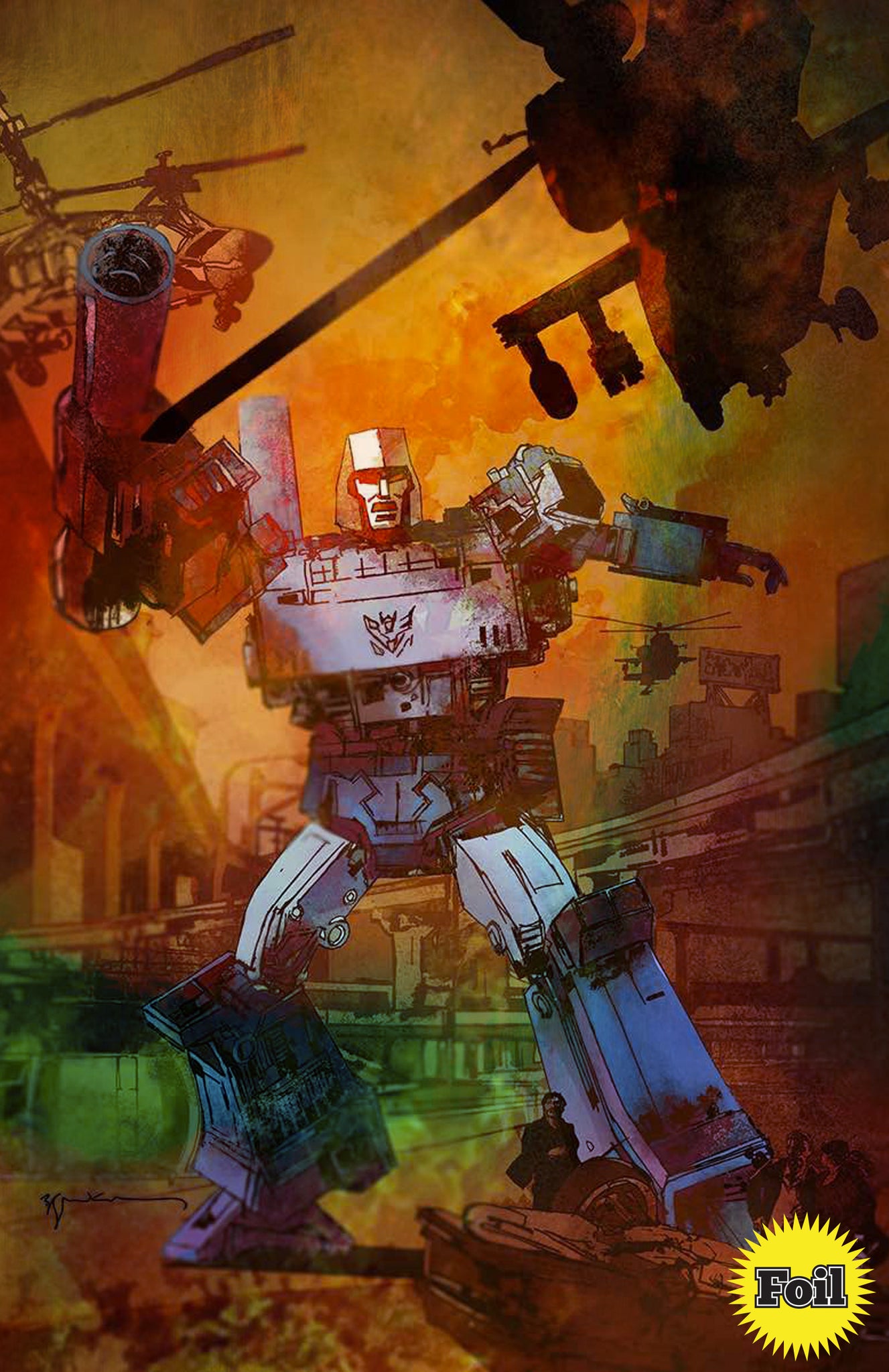 TRANSFORMERS #13 BILL SIENKIEWICZ NYCC 2024 EXCL MEGATRON FOIL VARIANT