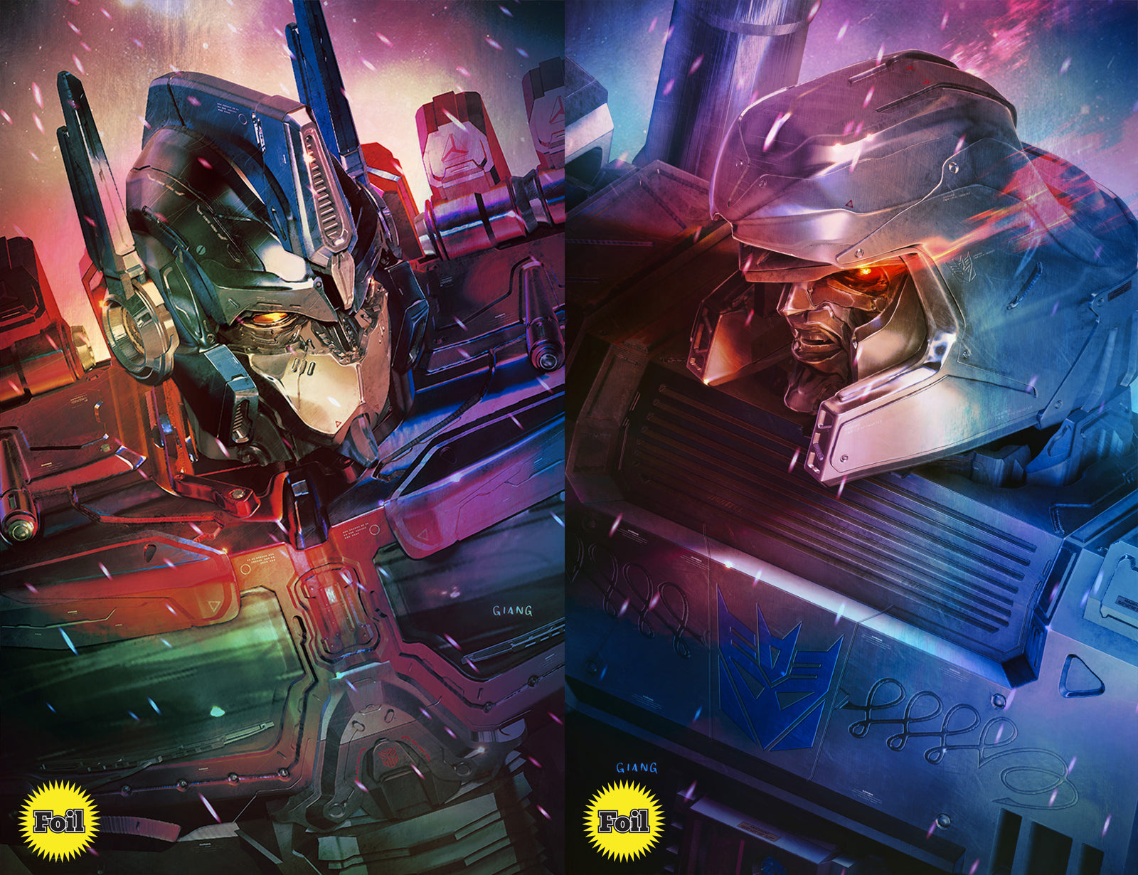 TRANSFORMERS 40th ANNIVERSARY #1 NYCC 2024 EXCL JOHN GIANG OPTIMUS & MEGTRON "FOIL" VARIANT OPTIONS