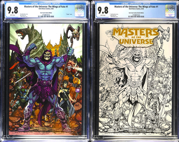 HE-MAN & MASTERS OF THE UNIVERSE WINGS OF FATE #1 CGC 9.8 TODD NAUCK EXCL COLOR VIRGIN & B&W VARIANT OPTIONS MOVIE PREQUEL