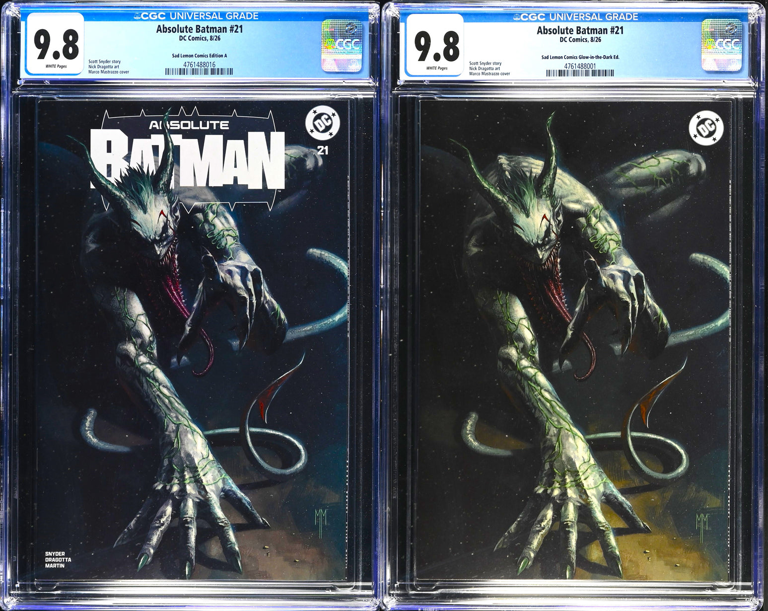 ABSOLUTE BATMAN #21 CGC 9.8 MASTRAZZO EXCL GITD & TRADE JOKER