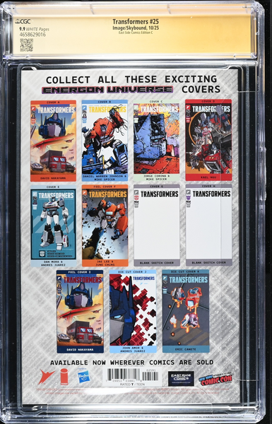 TRANSFORMERS #25 CGC SS 9.9 ALAN QUAH SIGNED NYCC 2025 EXCL VIRGIN VARIANT G.I. JOE KIRKMAN NOT 9.8