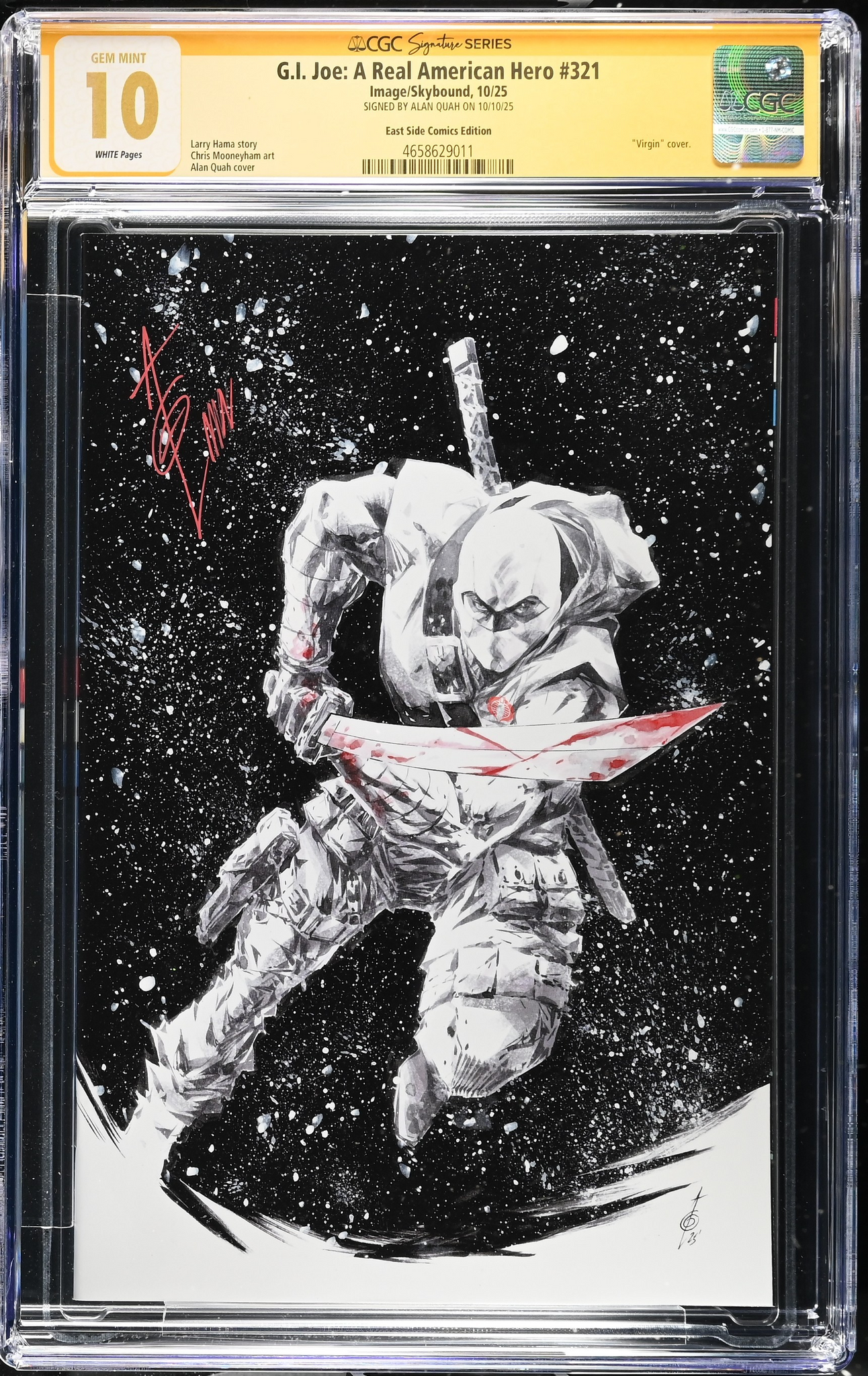 G.I. JOE #321 CGC SS 10 ALAN QUAH SIGNED NYCC 2025 EXCL STORM SHADOW VIRGIN VARIANT NOT 9.8