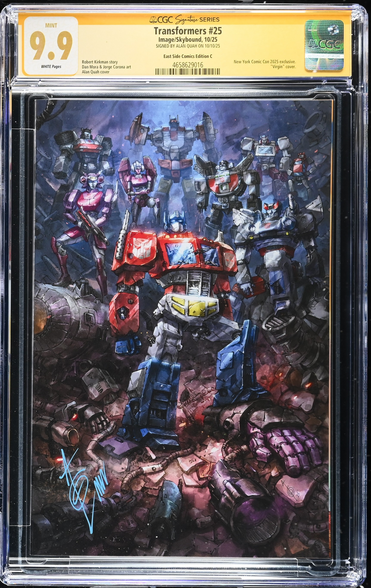 TRANSFORMERS #25 CGC SS 9.9 ALAN QUAH SIGNED NYCC 2025 EXCL VIRGIN VARIANT G.I. JOE KIRKMAN NOT 9.8