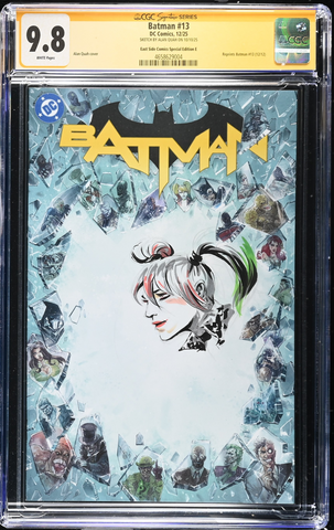 BATMAN (NEW 52) #13 CGC SS 9.8 ALAN QUAH HARLEY QUINN REMARK SIGNED NYCC 2025 EXCL BLANK BORDER VARIANT