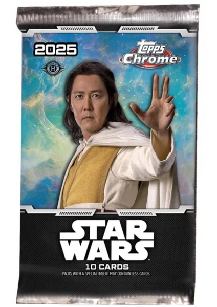 2025 TOPPS STAR WARS CHROME SUPERBOX COSTCO EXCLUSIVE TRADING CARDS (75-CARDS)