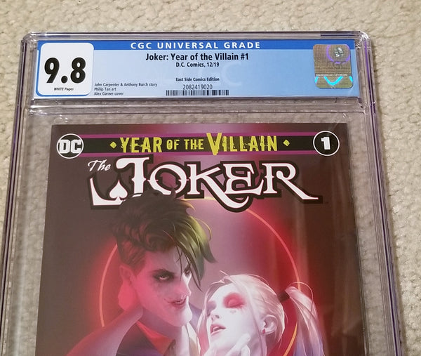 Joker 1 Year of the Villain Alex Garner Variant DC Comics Marvel Comics Batman Harley Quinn East Side Comics Comicxposure Exclusive cgc