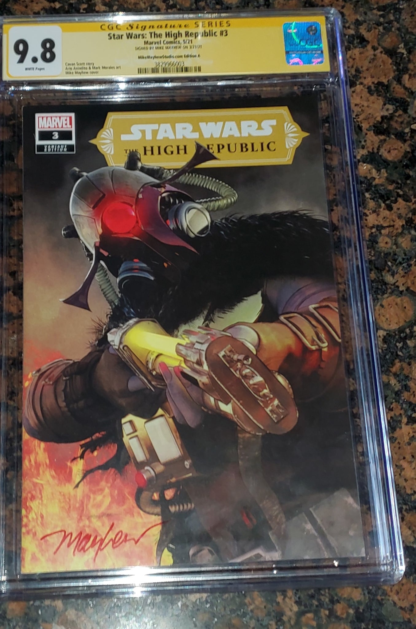 STAR WARS HIGH REPUBLIC #3 CGC SS 9.8 MIKE MAYHEW SIGNED MARCHION RO TRADE DRESS VARIANT-A