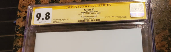 ALIEN #1 CGC SS 9.8 MIKE MAYHEW SIGNED X-MEN #234 WHITE VIRGIN VARIANT-C
