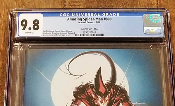 Amazing Spider-man spiderman 800 CGC 9.8 clayton crain virgin variant cover red goblin black cat